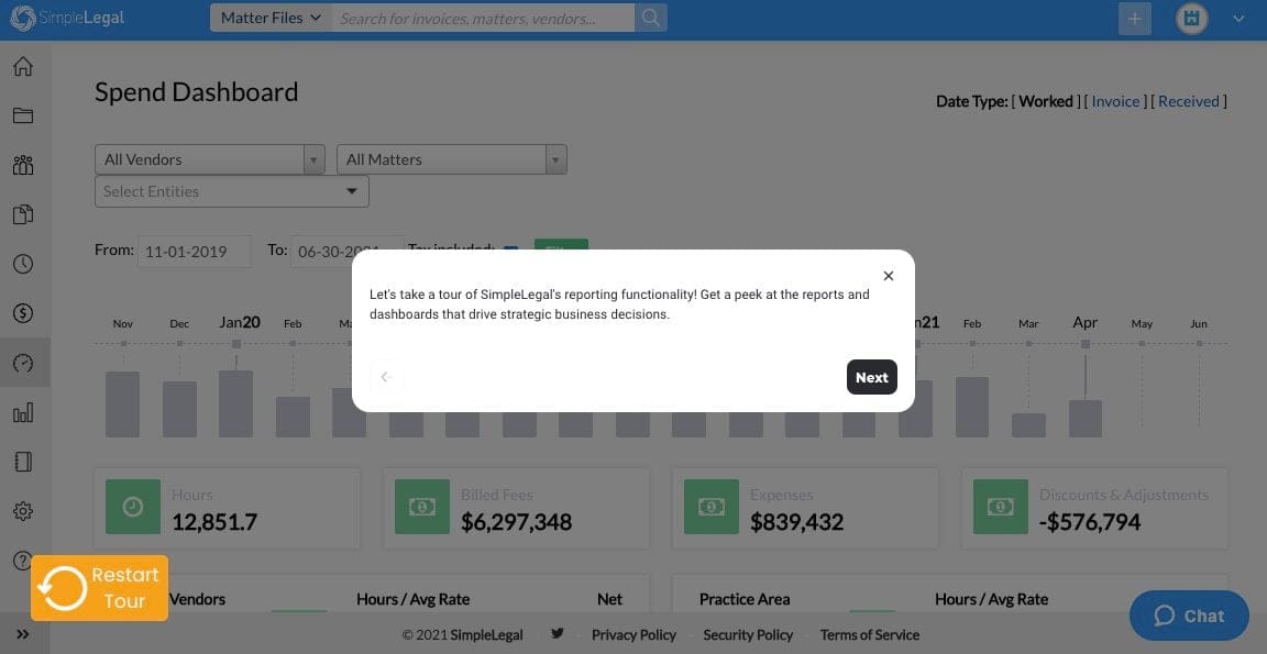 product tour example simplelegal